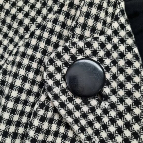 Vtg 50s unique wool gingham coat - Picture 7 of 10